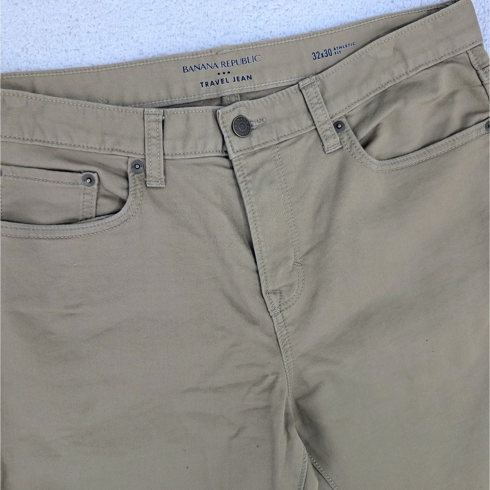 Banana Republic Travel Jean Mens 32x30 Athletic Fit Stretch‎ Beige